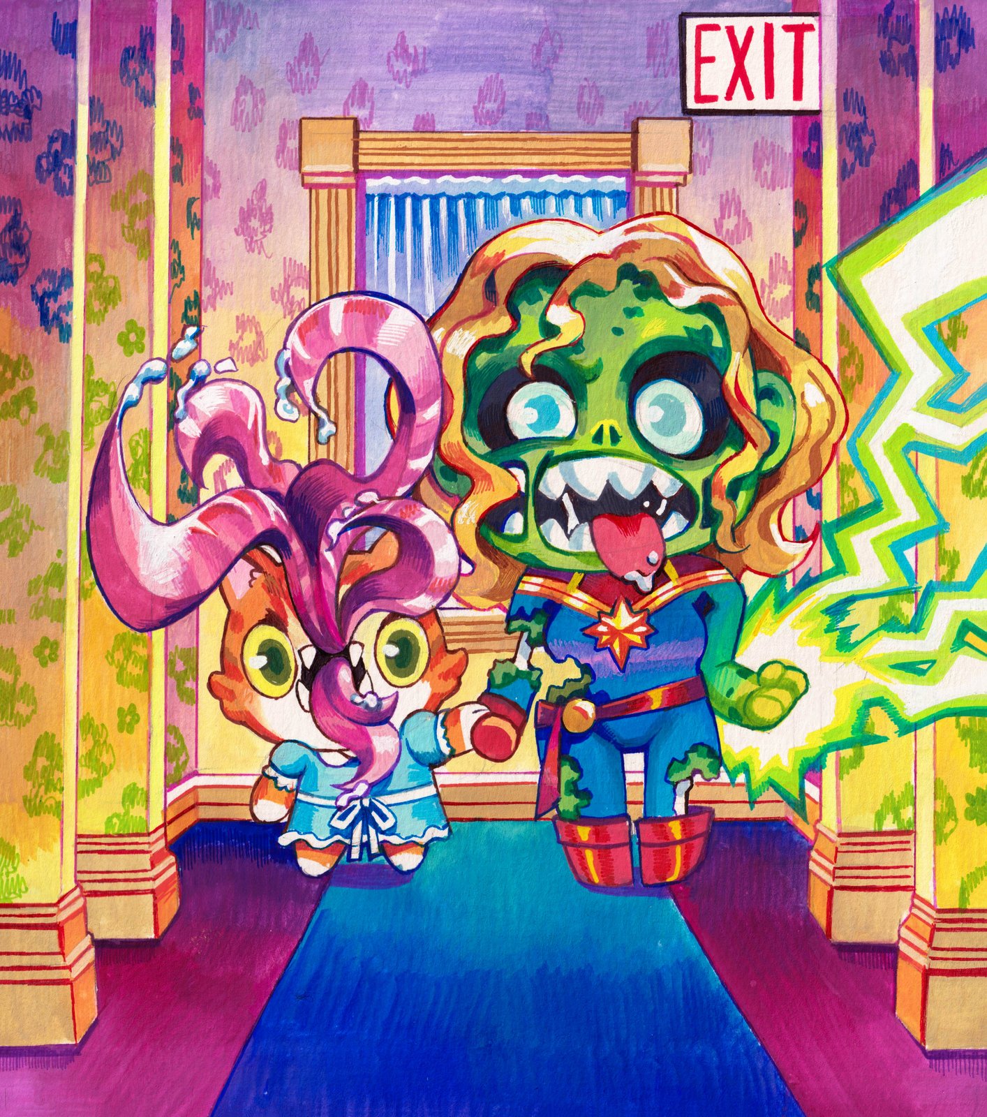 Marvel Snap! Zombie Captain Marvel (Original Art) | Rian Gonzales